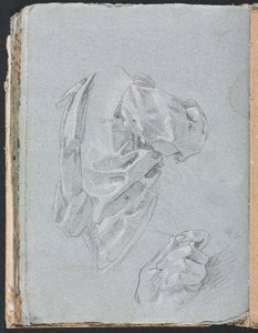 Cuaderno de bocetos de Verona: Estudio de drapeado con mano izquierda (página 86) de Francesco Lorenzi