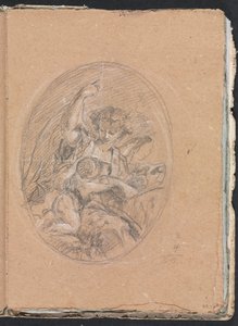 Cuaderno de bocetos de Verona: Figura con niño en medallón (página 67) de Francesco Lorenzi