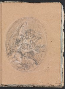 Cuaderno de bocetos de Verona: Figura con niño en medallón página 67, 1760 de Francesco Lorenzi
