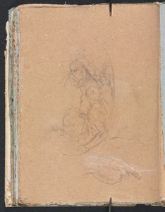 Cuaderno de bocetos de Verona: Figuras en un medallón con estudio de una mano página 70, 1760 de Francesco Lorenzi