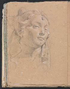 Cuaderno de bocetos de Verona: Cabeza de una mujer página 58, 1760 de Francesco Lorenzi