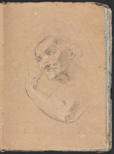 Cuaderno de bocetos de Verona: Cabeza de una mujer con el brazo izquierdo, página 13, 1760 de Francesco Lorenzi