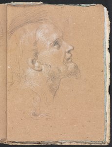 Cuaderno de bocetos de Verona: Cabeza masculina de perfil página 91, 1760 de Francesco Lorenzi