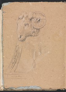 Cuaderno de bocetos de Verona: Cabeza de carnero (página 12) de Francesco Lorenzi