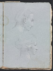 Cuaderno de Bocetos de Verona: Dos cabezas (página 85) de Francesco Lorenzi