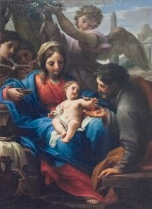 El resto en el vuelo a Egipto (óleo sobre lienzo)