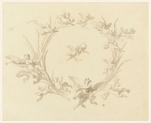 Dibujo, Estudio para decoración al fresco, Palacio del Quirinal, Roma, 1815-16
