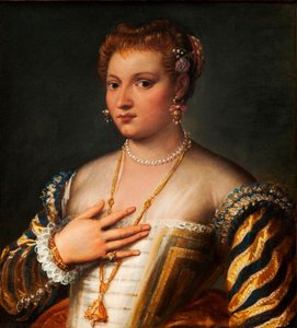 Retrato de una joven veneciana (óleo sobre lienzo) de Francesco Montemezzano