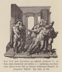 La muerte de Eteocles (grabado) de Francesco Nenci