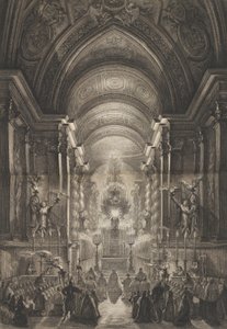 Ceremonia celebrada en la Capilla Paulina, Vaticano, 1787 de Francesco Piranesi