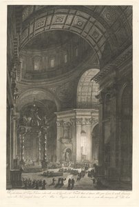 Interior de San Pedro, con la iluminación de la Cruz de San Pedro de Francesco Piranesi
