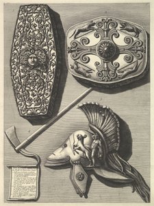 Parti in grande restaurati de Trofei de Ottaviano Augusto (detalle restaurado), ca. 1753. de Francesco Piranesi