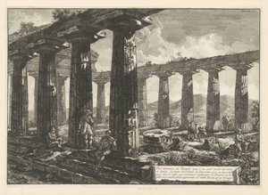 Templo de Juno en Paestum Vue intérieure du Temple, que l