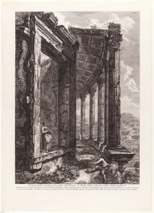Vista de la puerta y el peristilo del Templo de Vesta de Francesco Piranesi