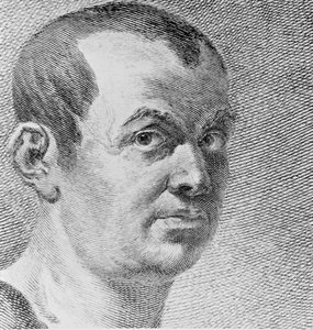 Retrato de Giovanni Battista Piranesi (detalle) de Francesco Polanzani
