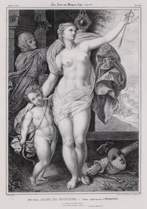 Pintura alegórica de Diana de Poitiers, amante del Rey Enrique II de Francia