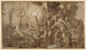 Hércules tumbado junto a Onfalia de Francesco Primaticcio