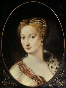Retrato de Diane de Poitiers (1499 - 1566) Dama de Breze, Duquesa de Valentinois. Pintura de Francesco Primaticcio, conocido como El Primatice (1504 - 1570)