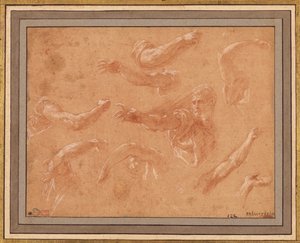 Studie von Gottvater mit Engeln de Francesco Primaticcio