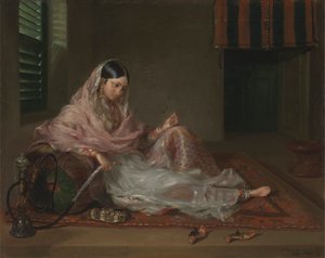 Dama musulmana reclinada
