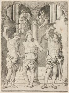 La flagelación, lámina 7 de la Vida de la Virgen y Cristo de Francesco Rosselli