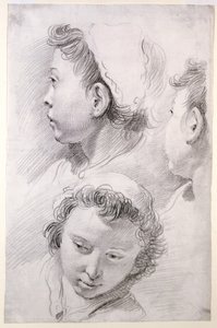 Tres estudios de la cabeza de un joven de Francesco Salvator Fontebasso