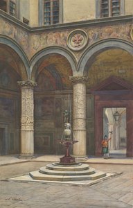 Patio del Palazzo Vecchio, Florencia, siglo XIX de Francesco Salviati