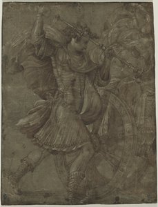Hombre en armadura junto a un carro, c. 1550
