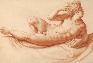 Desnudo masculino reclinado de Francesco Salviati