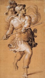 Soldado romano corriendo con una lanza