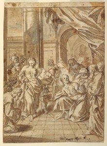Dibujo, Cristo y la mujer adúltera, 1750-60