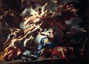 Boreas violando a Orythia ,de Francesco Solimena (1657-1747), óleo sobre lienzo, 99x135 cm. de Francesco Solimena