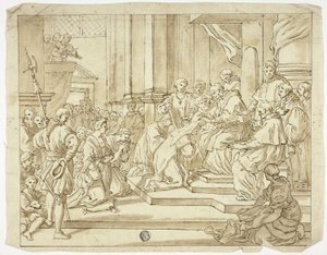 El Papa bendice a una monja de Francesco Solimena