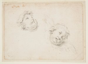 Estudio para dos querubines de Francesco Solimena