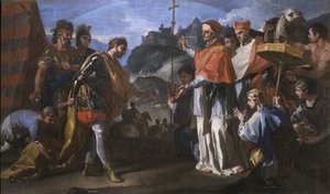 El encuentro entre el Rey Ratchis de los Longobardos y el Papa Zacarías durante el asedio de Perugia