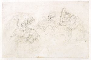 Tres santos: San Vicente Ferrer, un papa y San Antonio de Padua de Francesco Solimena