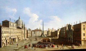La Piazza Navona, Roma, con una Actuación de Commedia dell