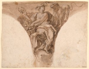 África, Diseño para un Pendentivo en el Vestíbulo Bautismal de San Pedro, Roma