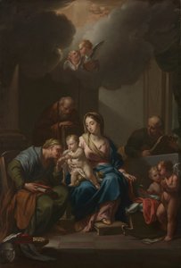 Boceto de presentación para La Sagrada Familia con los santos Ana, Joaquín y Juan el Bautista..., c. 172 de Francesco Trevisani