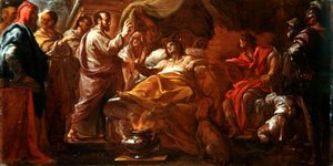 Estudio para San Mateo resucitando al hijo del rey de Etiopía (óleo sobre lienzo) de Francesco Trevisani