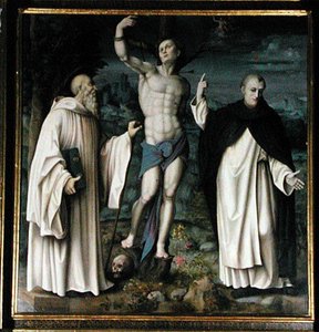 San Benito, Domingo y Sebastián de Francesco Ubertini Il Bacchiacca