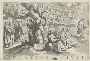 Mapa de Siena (sección superior izquierda)
Senavetus civitas virginis (título en el objeto)