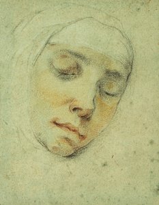 Retrato de Pasitea Crogi, sus Ojos Cerrados en Éxtasis de Francesco Vanni