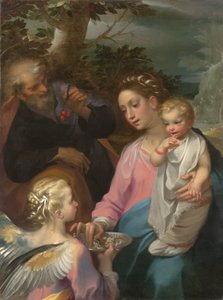 El descanso en la huida a Egipto, c.1569 (óleo sobre lienzo) de Francesco Vanni