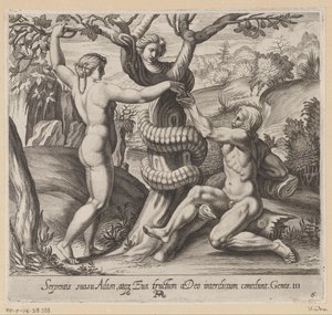 Eva le ofrece a Adán el fruto prohibido Pinturas en la Logia de Rafael (título de la serie) La Sacra Genesi (título de la serie)