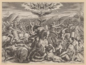Batalla de Gaugamela de Francesco Villamena