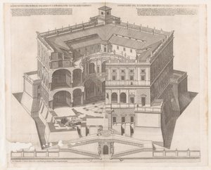 Speculum Romanae Magnificentiae: Palacio Farnese, siglo XVI de Francesco Villamena