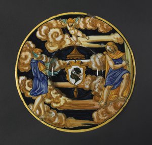 Plato con los brazos de la familia Pucci, 1532 de Francesco Xanto Avelli