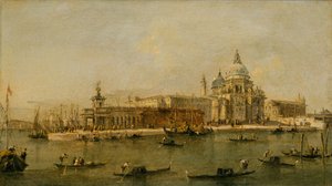 Venecia: La Dogana y Santa Maria della Salute de Francesco circle of Guardi