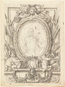 Diseño para un panel con el retrato de un noble de Francesco de Mura
